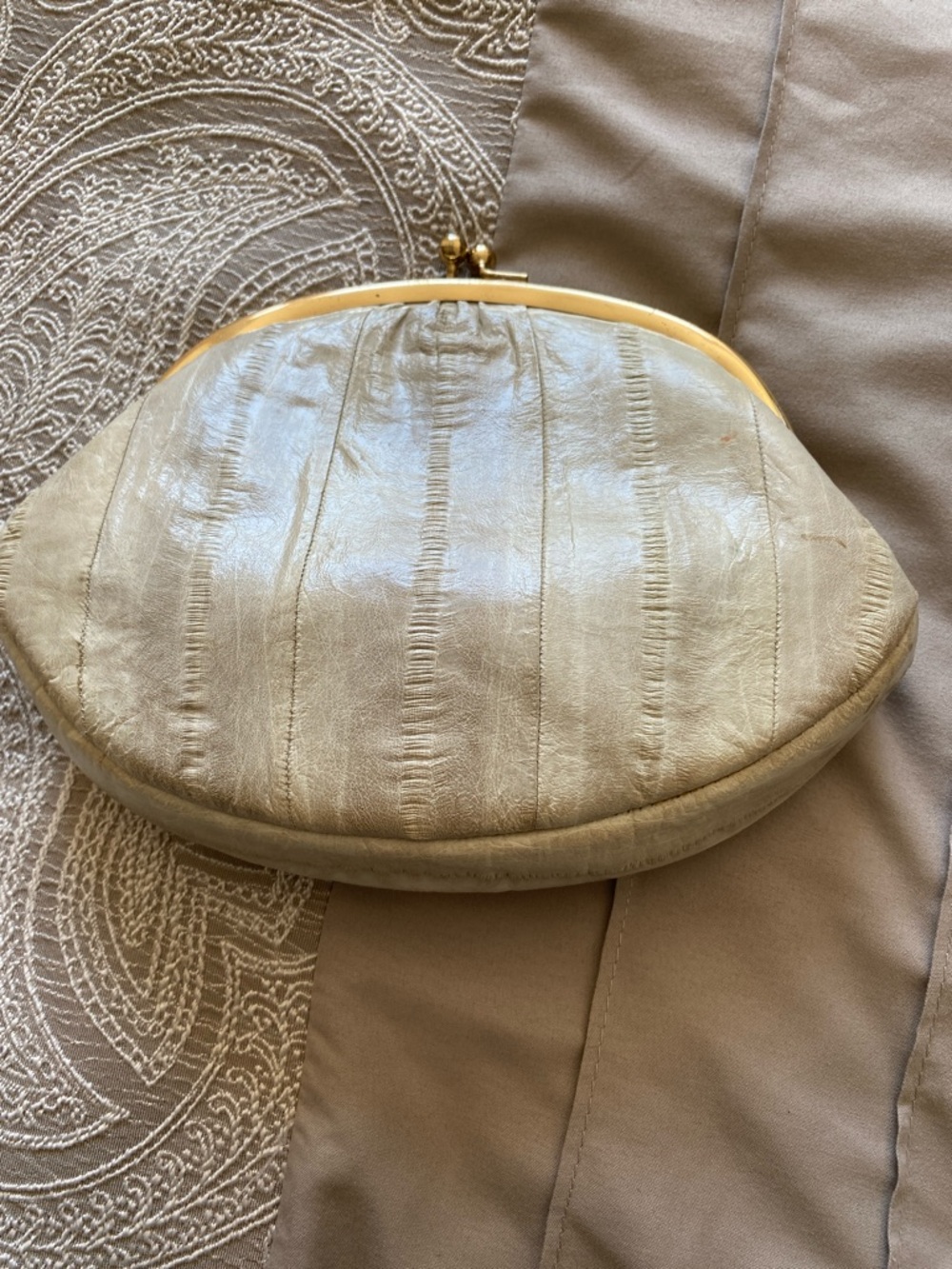 Vintage Eel Leather bag with lipstick holder